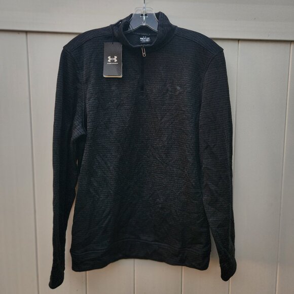 ⛳NWT!⛳Under Armour Men's Storm Sweater Fleece 1/4 Zip Pullover Golf S-BLACK - Picture 1 of 5